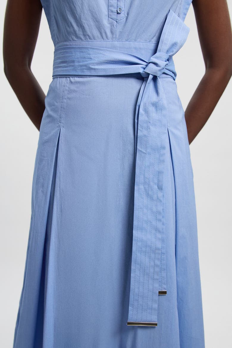 Cotton Tie Waist Midi Dress, Alternate, color, Blue