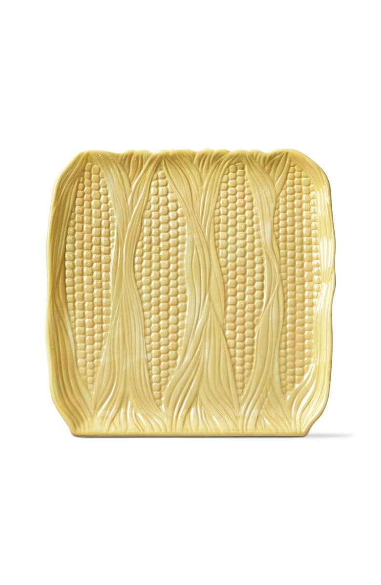 tag Corn on the Cobb Textured Ceramic Yellow Platter Dishwasher Safe, Main, color, Yellow