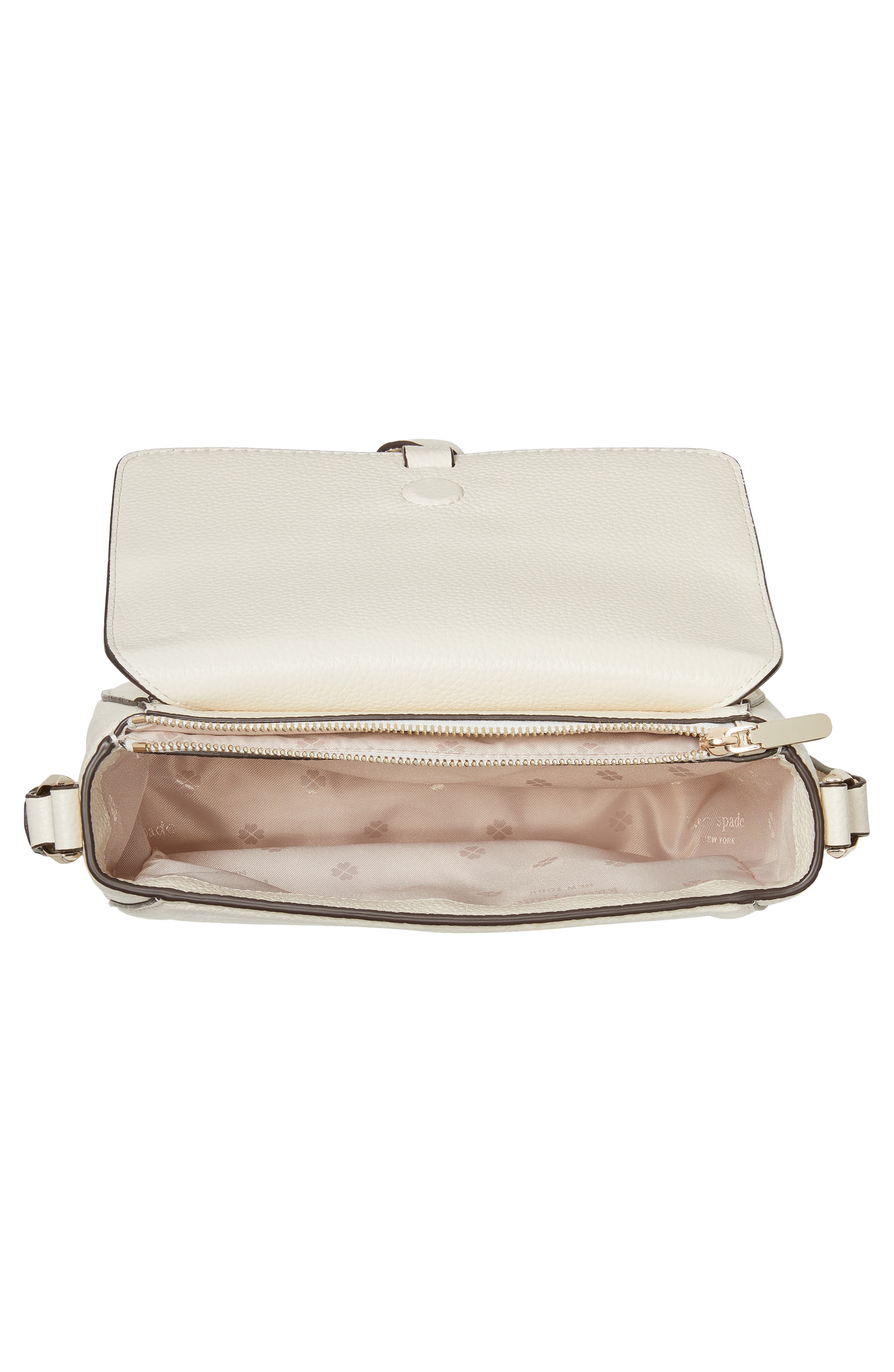 knott medium leather saddle bag, Alternate, color, PARCHMENT