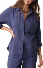 Marine Layer Jane Relaxed Double Cloth Button-Up Shirt
