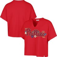 Stoney Clover Lane X '47 Women's '47 x Stoney Clover Lane Red Philadelphia Phillies Oversized Notch Neck T-Shirt
