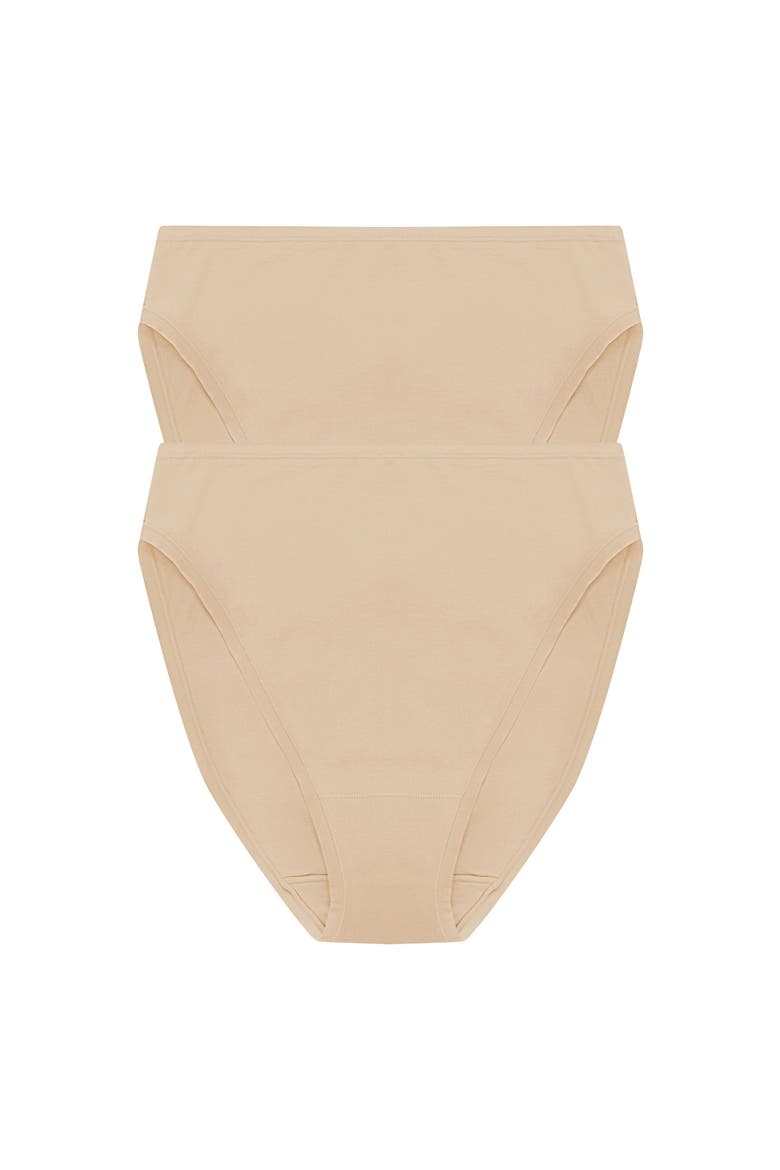 Bliss Bare Cotton High Cut Brief 2-Pack, Main, color, Lt. Mocha