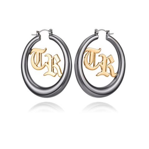 TR Logo Hoop Earrings