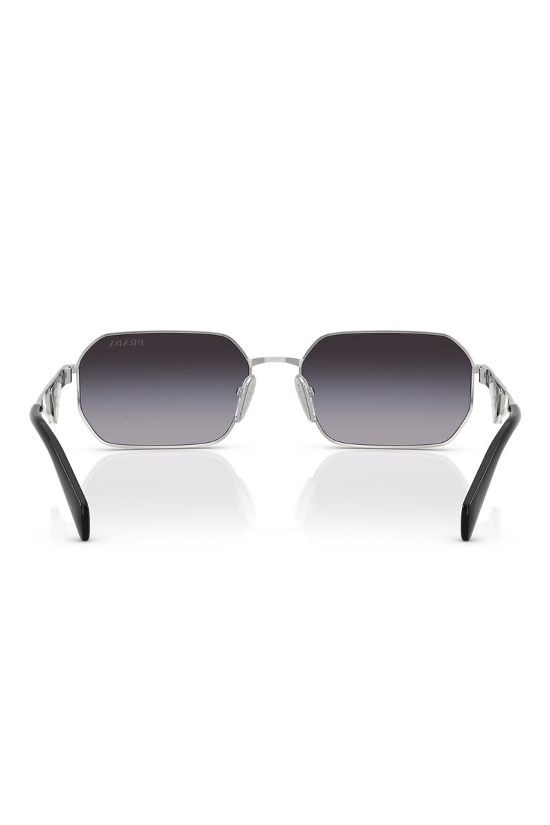 58mm Gradient Rectangular Sunglasses, Alternate, color, 1BC90A58 SILVER