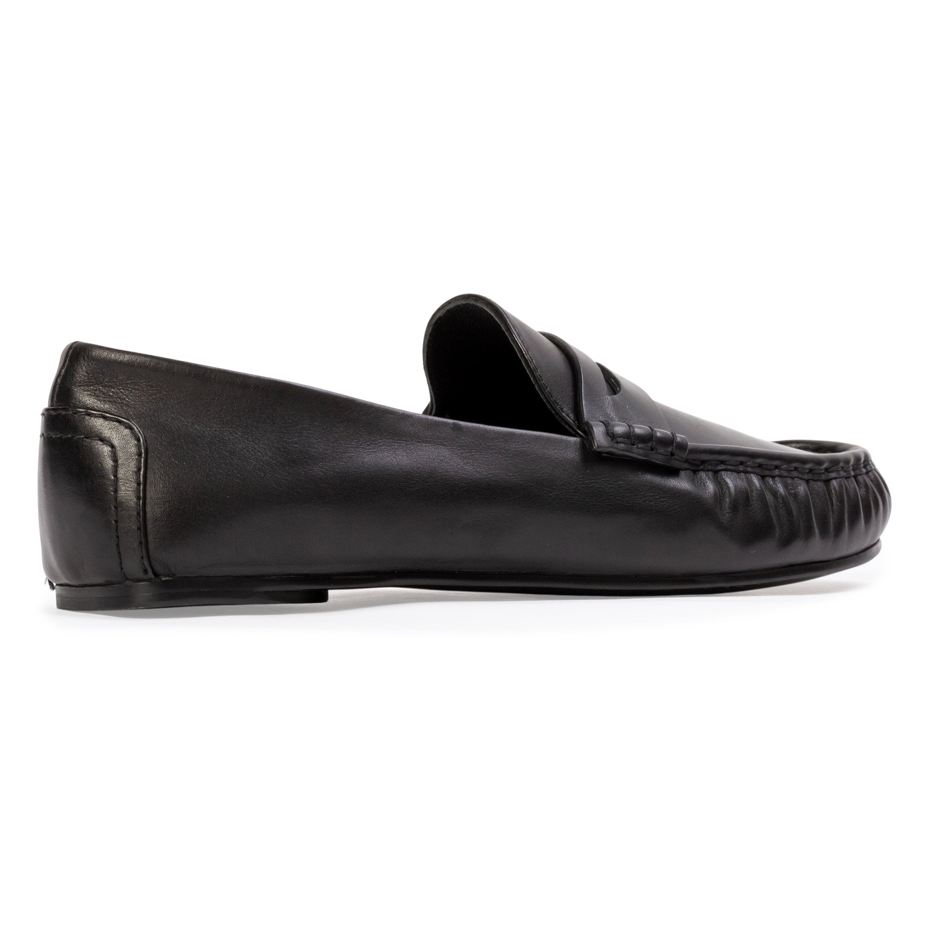 BLACK SUEDE STUDIO Darlyn Leather Mocassin, Alternate, color, Black Leather