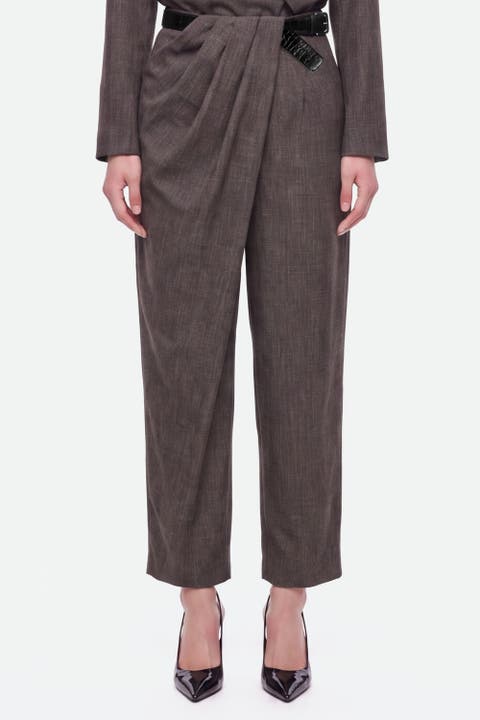 Draped Wrap Front Trousers