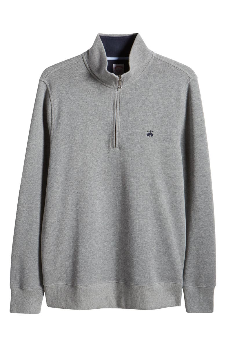 Brooks Brothers Rib Cotton Half Zip Pullover, Alternate, color, 