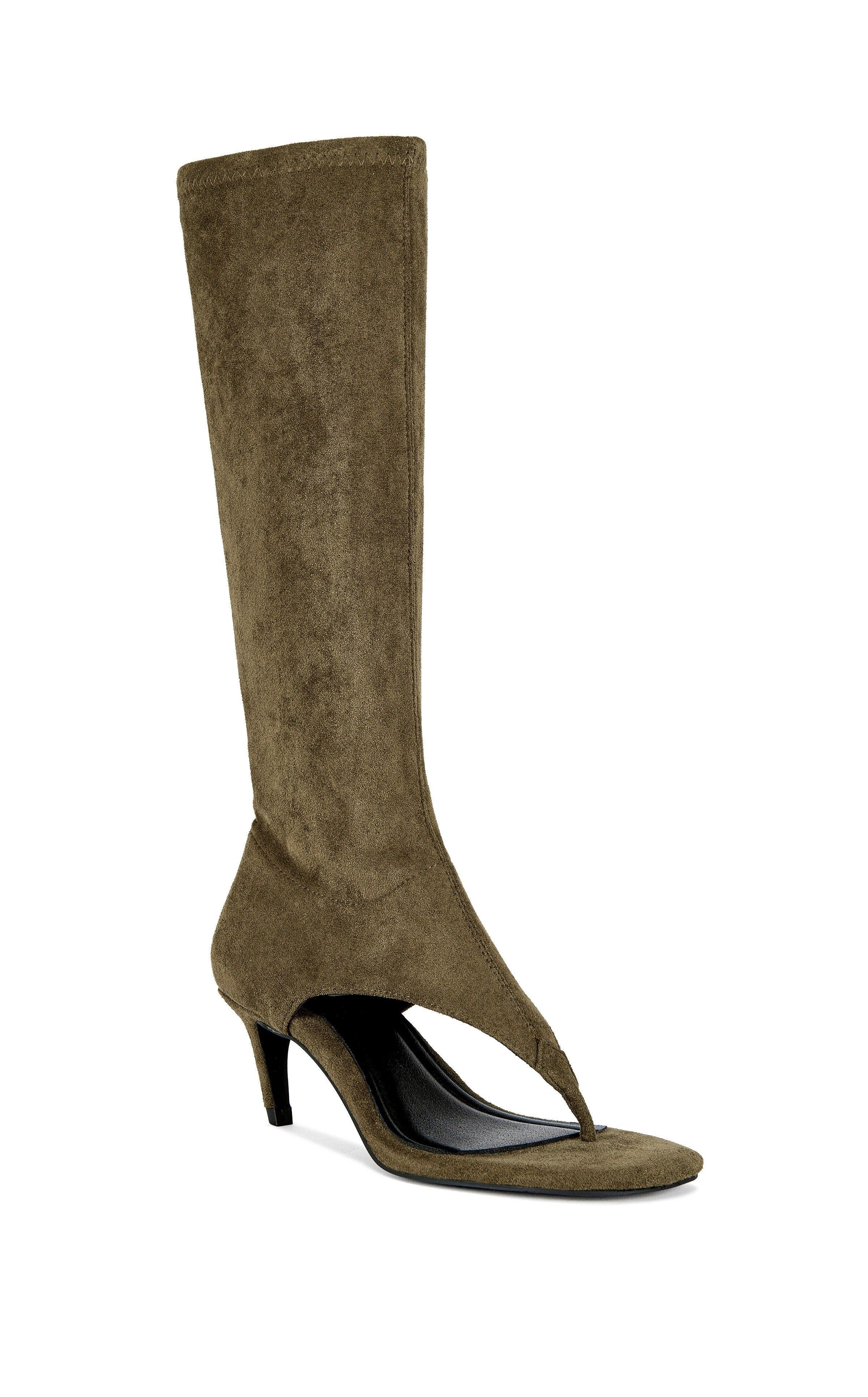 AZALEA WANG CECILE-OLIVE STILETTO SANDAL BOOT - OLIVE / 8.5 / STILETTO, Alternate, color, Olive