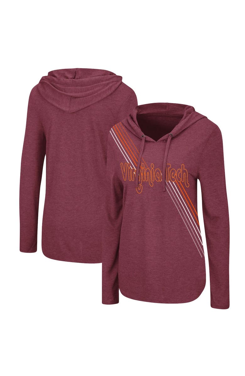 COLOSSEUM Women's Colosseum Maroon Virginia Tech Hokies Bernadette Lightweight Hooded Long Sleeve T-Shirt, Main, color, 
