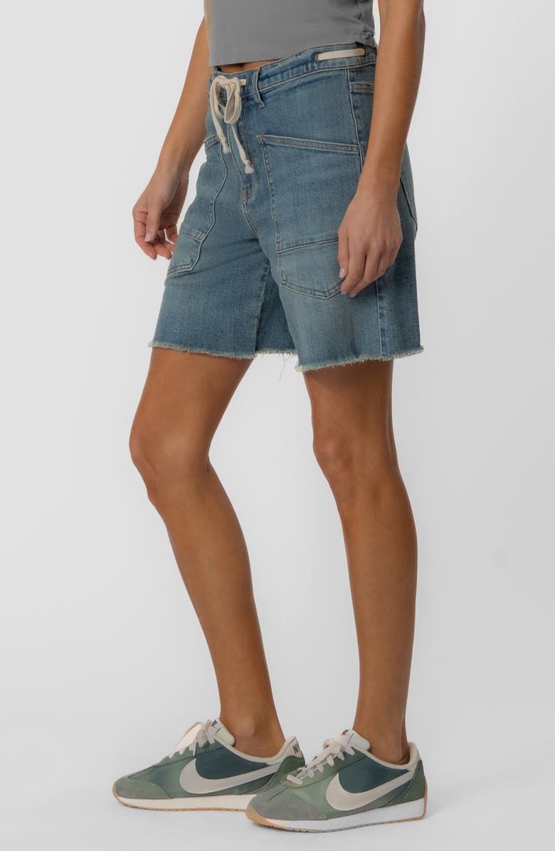 KUT from the Kloth Holly Drawstring High Waist Mid Thigh Denim Shorts, Alternate, color,