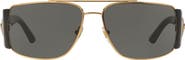 Versace Medusa Medallion 63mm Wrap Sunglasses