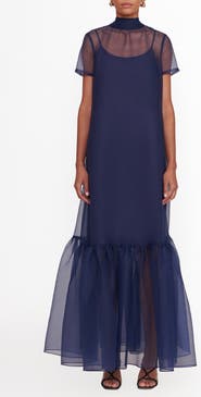 STAUD Calluna Ruffle Hem Organza Gown