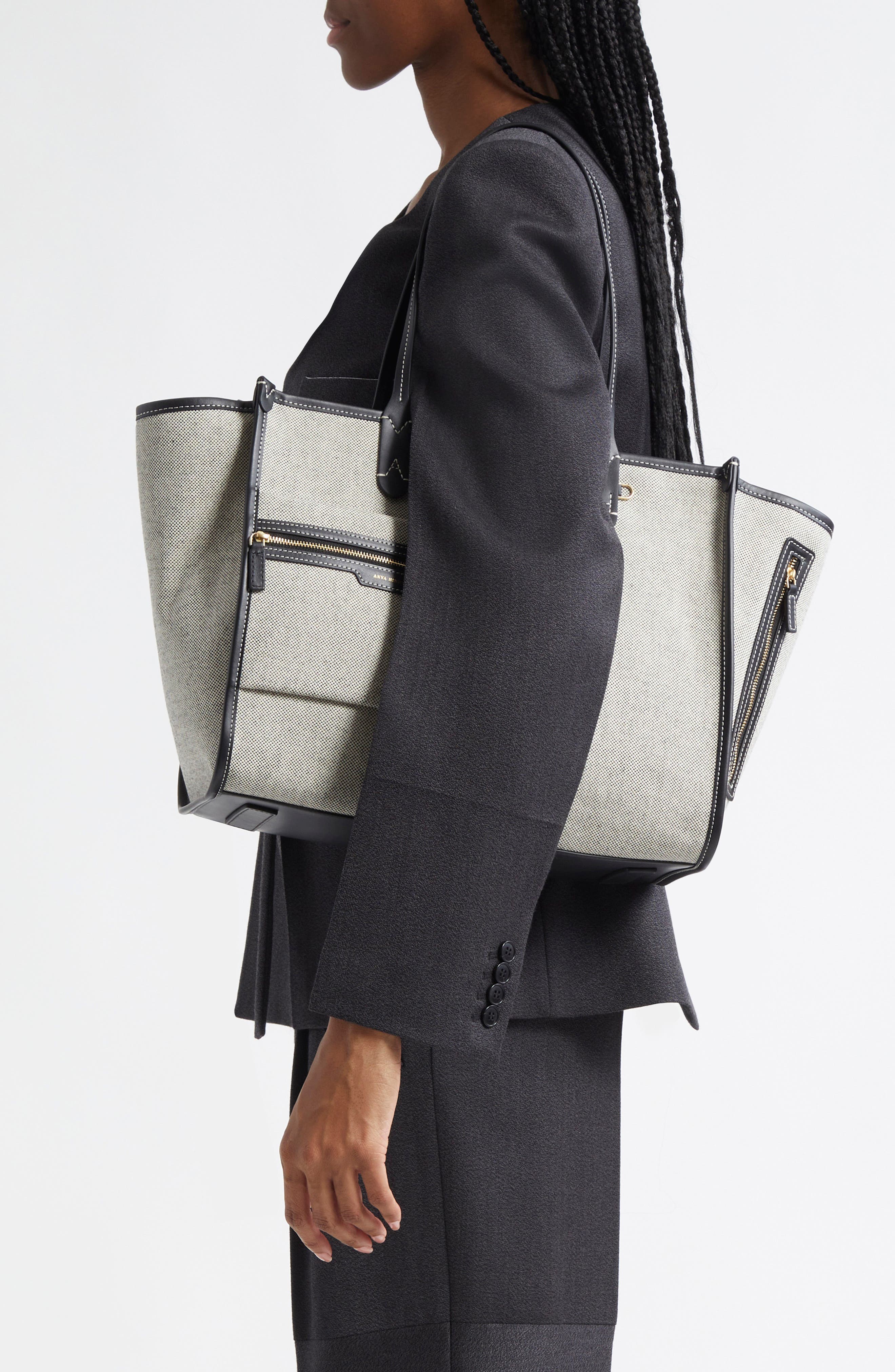 Anya Hindmarch Pocket Canvas Tote, Alternate, color, 
