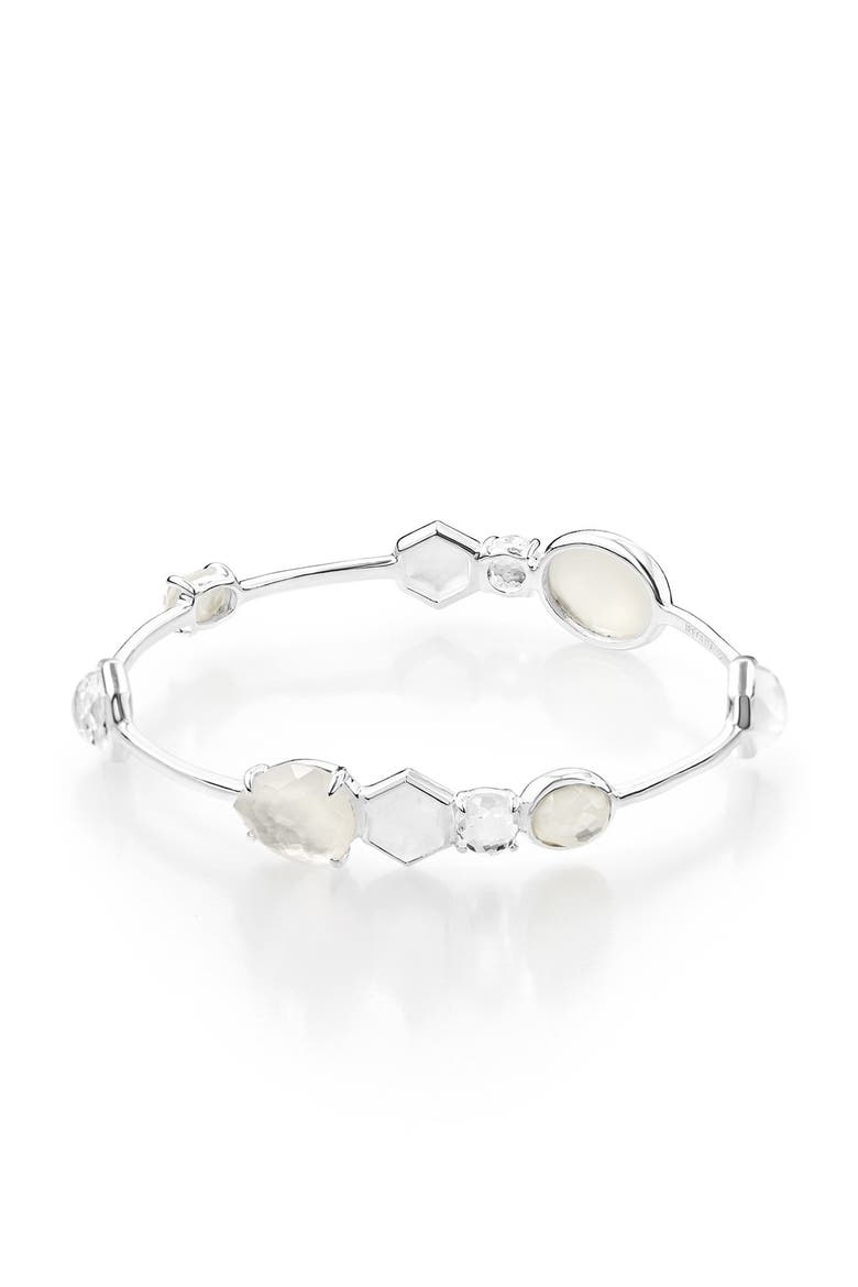 'Rock Candy' Semiprecious Stone Bangle, Main, color, SILVER/ FLIRT