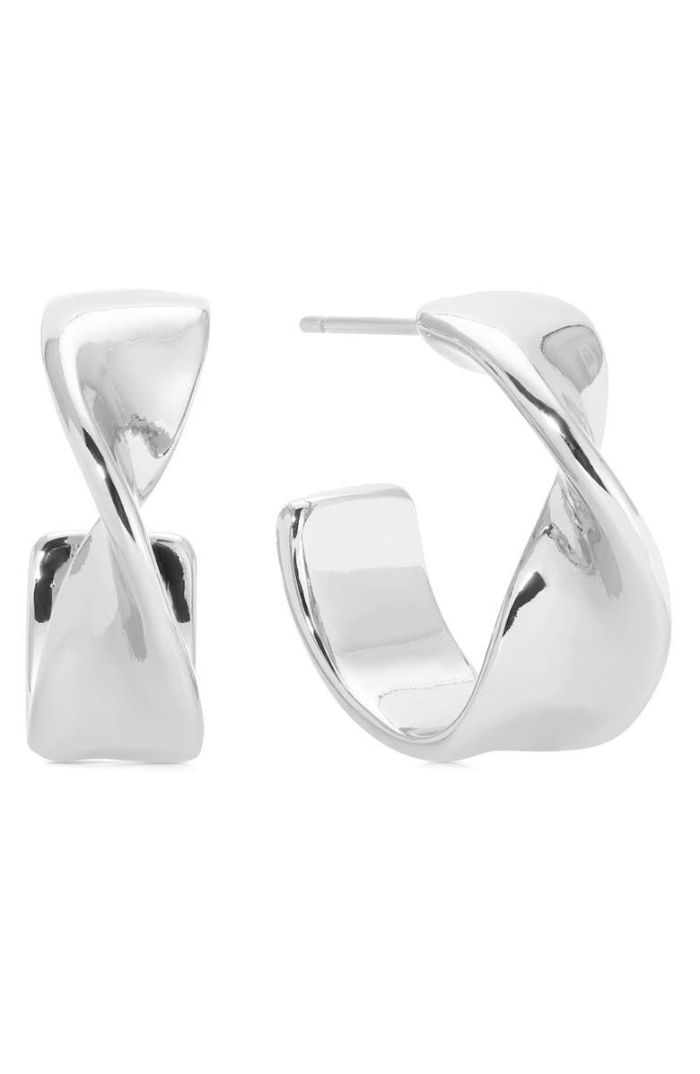 Ettika Heirloom Small Hoop Earrings, Main, color, Silver