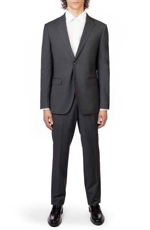 Charcoal Trim Fit Mélange Suit