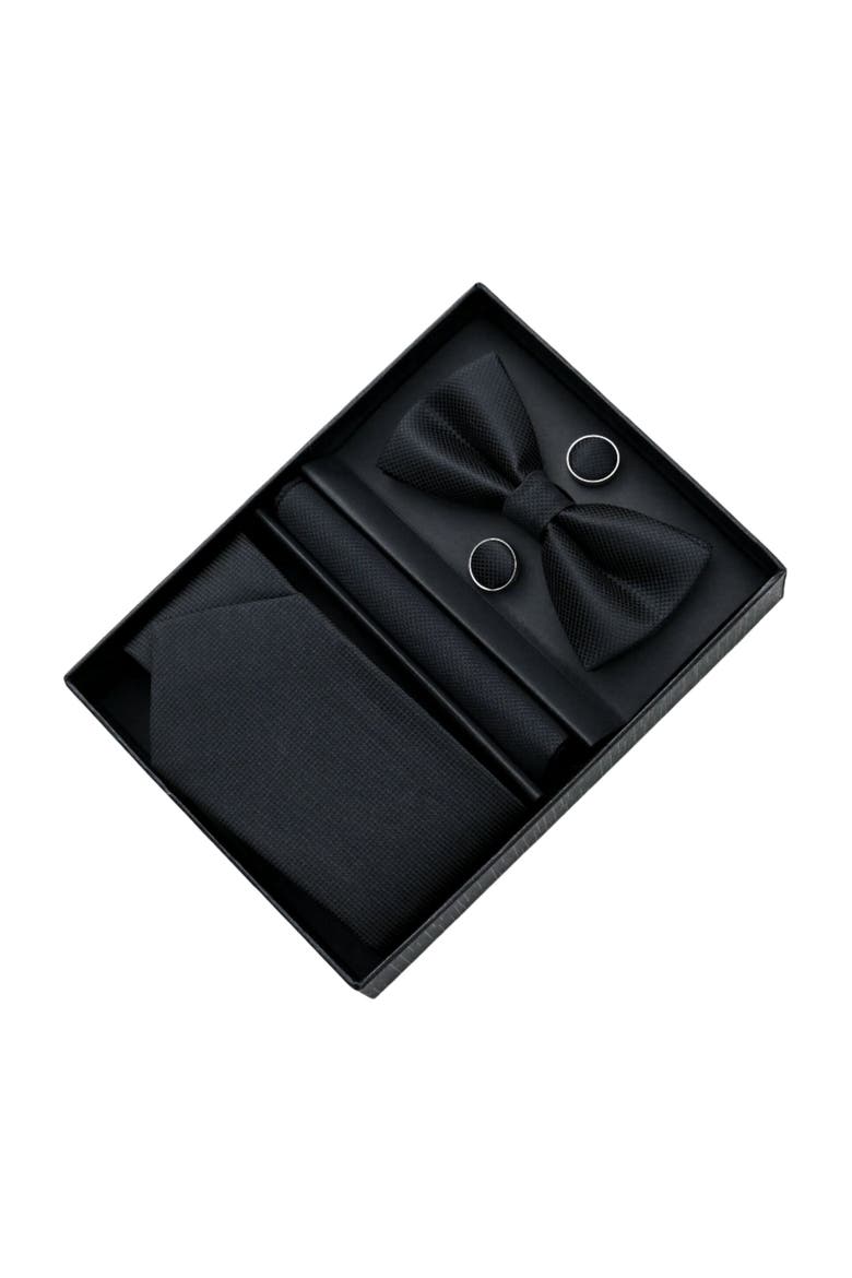 Crosshatch Tie Set, Alternate, color, Black