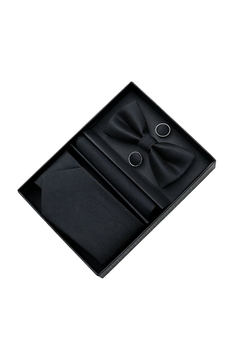 MOUSTACHE Crosshatch Tie Set, Alternate, color, Black