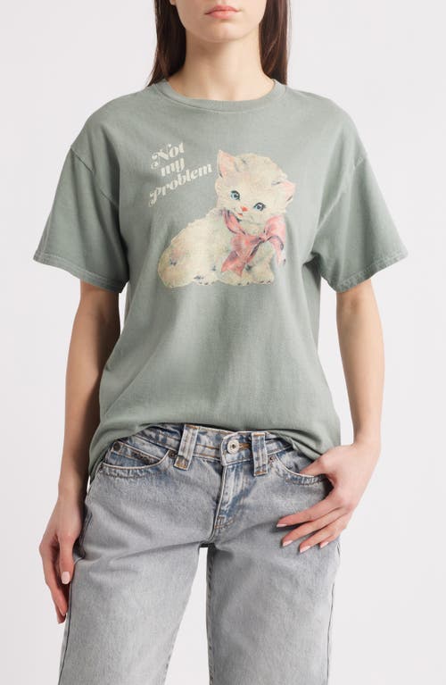 Vinyl Icons Not My Problem Kitty Graphic T-shirt In Lily Pad