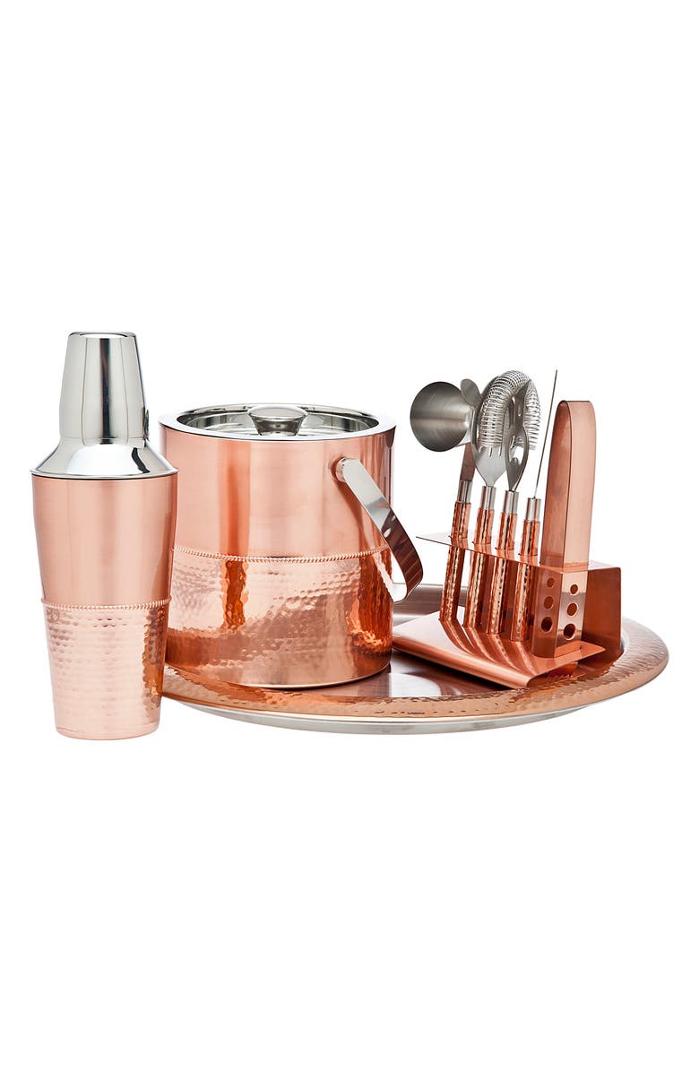 Godinger 9-Piece Copper Finish Bar Set, Main, color,
