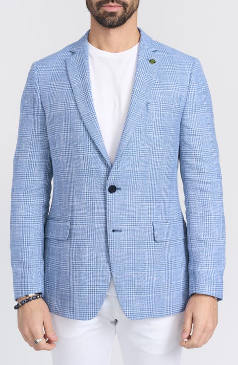 Glen Plaid Cotton Blend Sport Coat