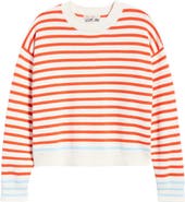 Marine Layer Suki Stripe Cotton Crewneck Sweater