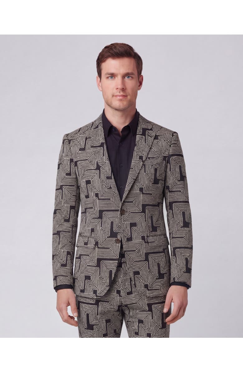 Lords of Harlech Inter Twine Mens Tailored Blazer, Main, color, Inter Twine Black