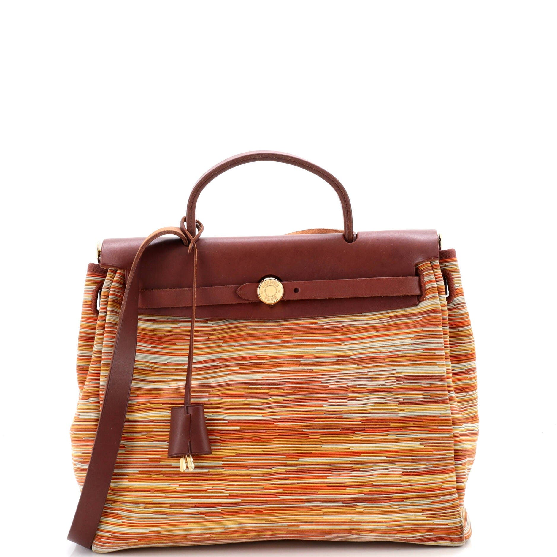 Pre-Owned Hermes Herbag Vibrato and Leather PM, Main, color, Multicolor