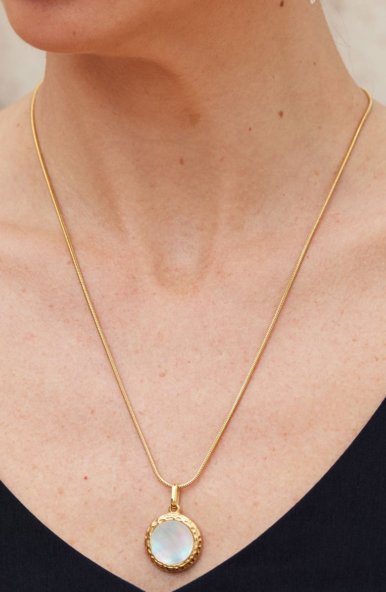 SAVVY CIE JEWELS Mother of Pearl Pendant Necklace, Alternate, color,