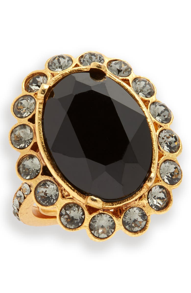 Oscar de la Renta Crystal Flower Ring, Main, color, 