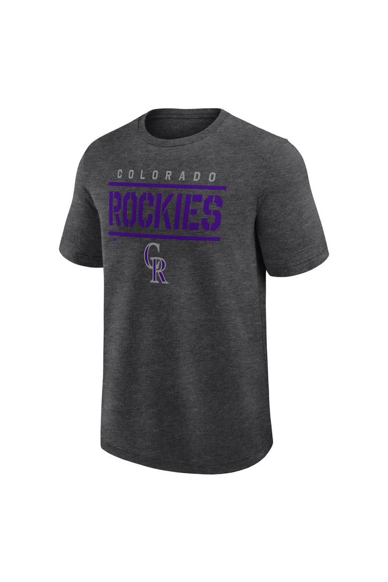 Men's Fanatics Heather Charcoal Colorado Rockies Top Notch T-Shirt, Alternate, color, Heather Charcoal