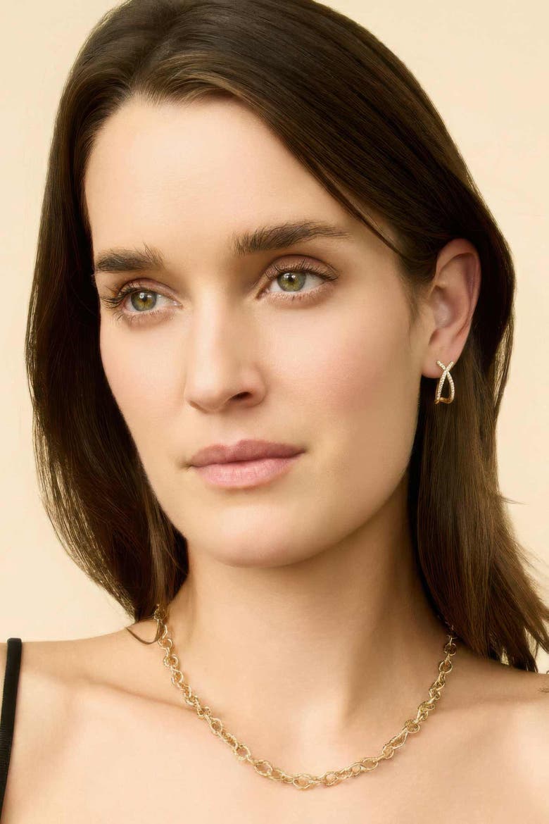 14K Yellow Solid Gold Kisses Diamond Drop Earrings, Alternate, color, Yellow Gold, Natural Diamonds