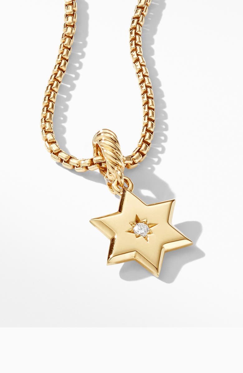 David Yurman Star of David Pendant in 18K Yellow Gold with Diamonds, Alternate, color,