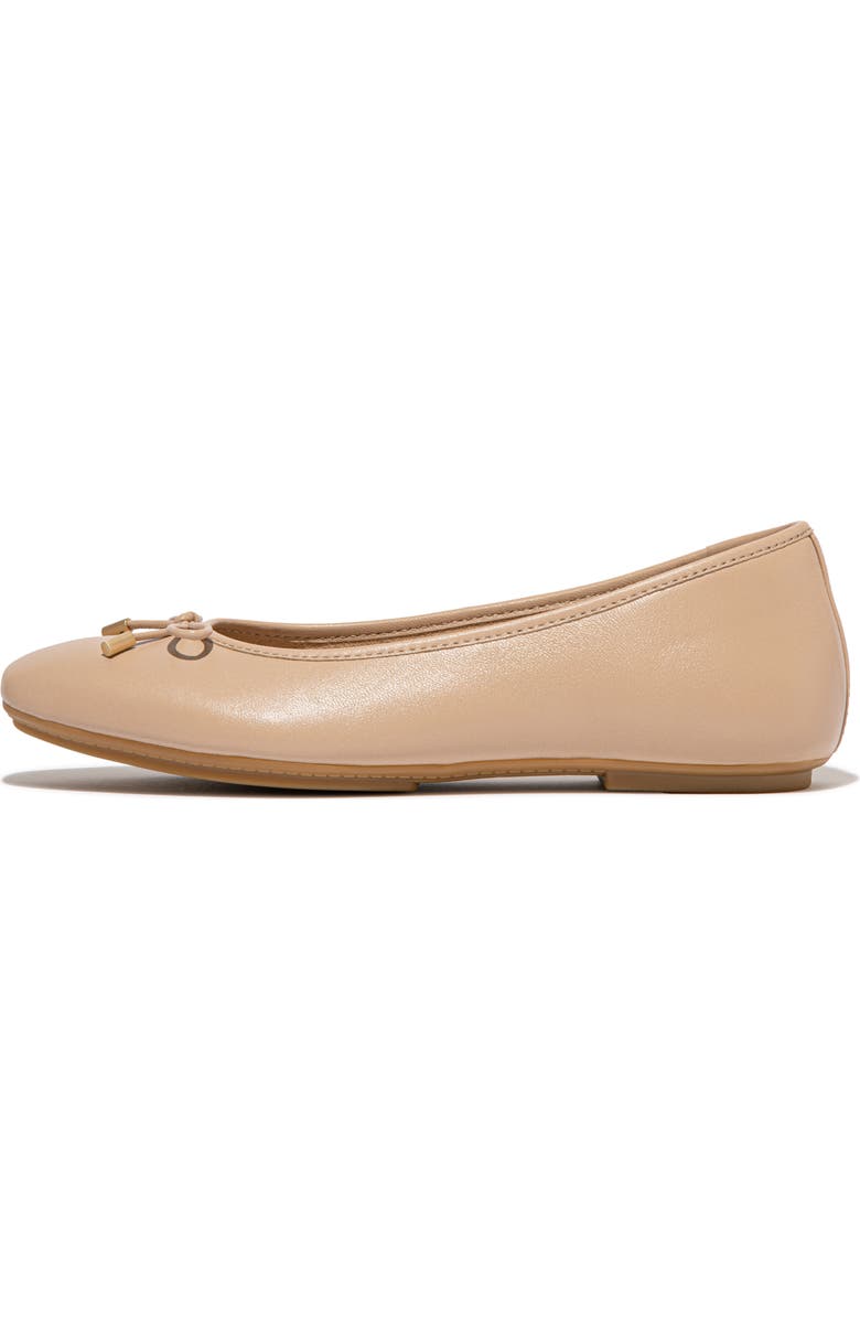 FitFlop Delicato Bow soft leather ballet flats, Alternate, color, Classic Beige
