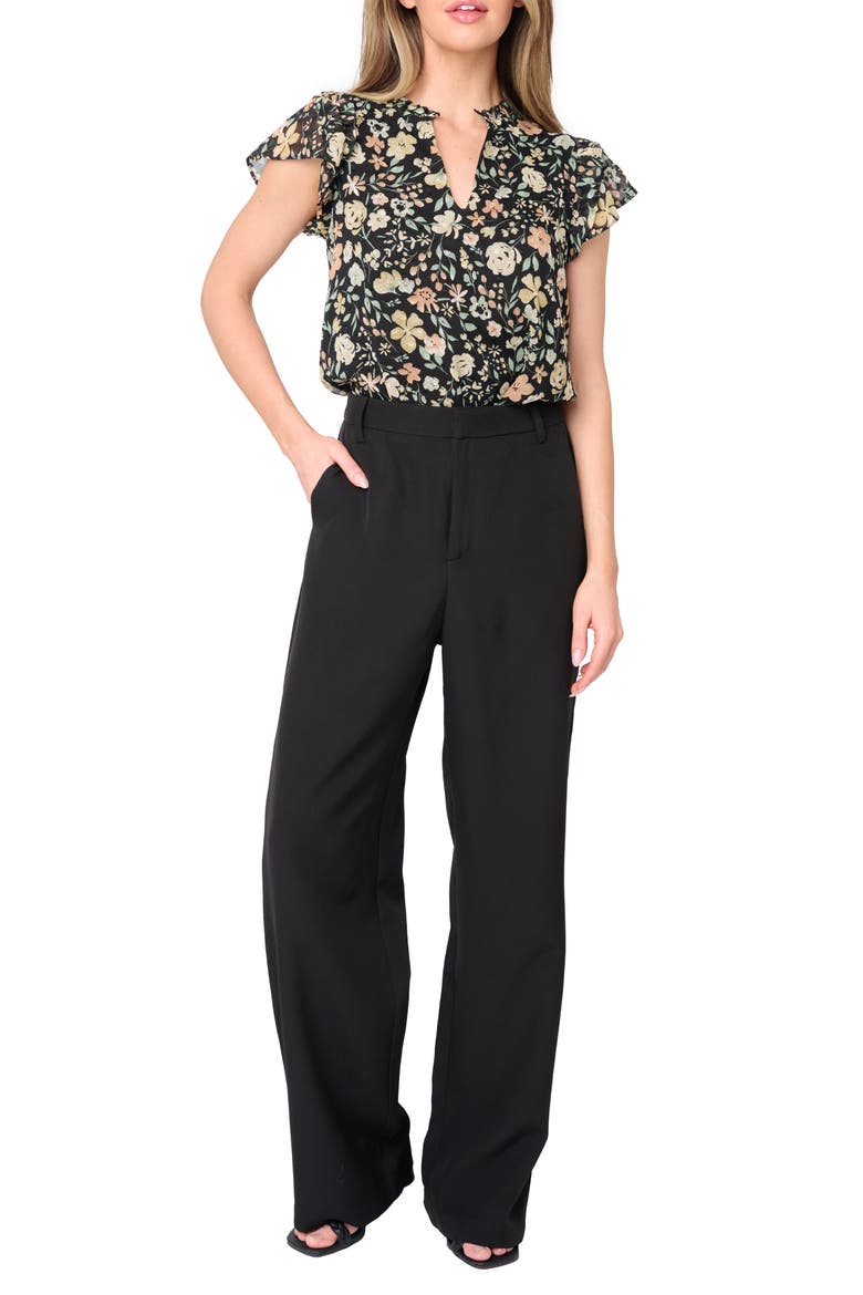 Lindsey High Waist Stretch Twill Stovepipe Pants, Alternate, color, BLACK