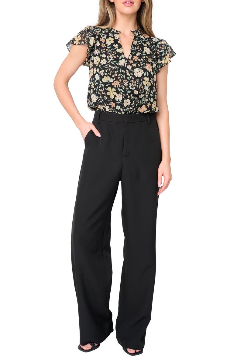 GIBSONLOOK Lindsey High Waist Stretch Twill Stovepipe Pants, Alternate, color, Black