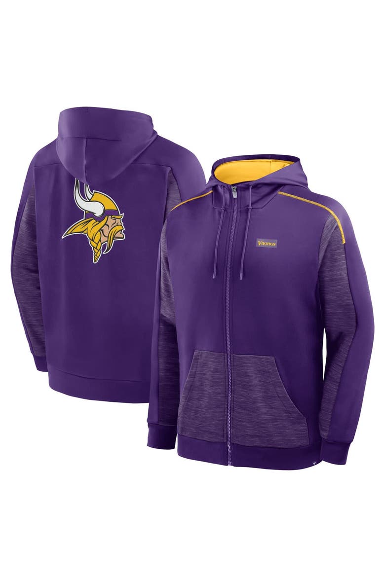 Men's Fanatics Purple Minnesota Vikings Checkdown Pass Full-Zip Hoodie, Main, color, Purple