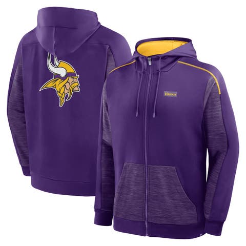 Men's Fanatics Purple Minnesota Vikings Checkdown Pass Full-Zip Hoodie