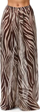Naked Wardrobe Pleated Chiffon Wide Leg Pants