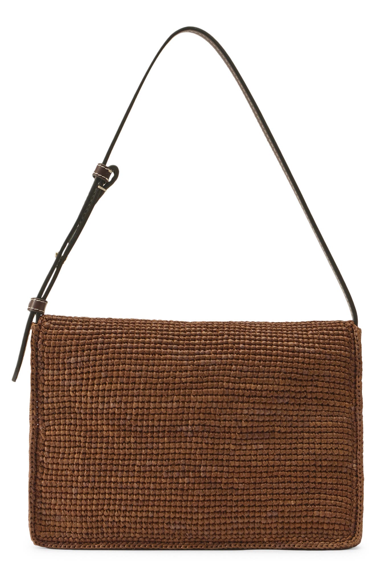 Poppy Crochet Raffia Shoulder Bag, Alternate, color, NUTSHELL
