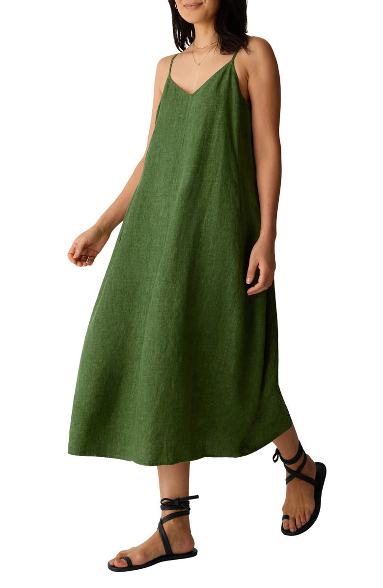 Eileen Fisher Organic Linen Lantern Shift Dress, Alternate, color, Field