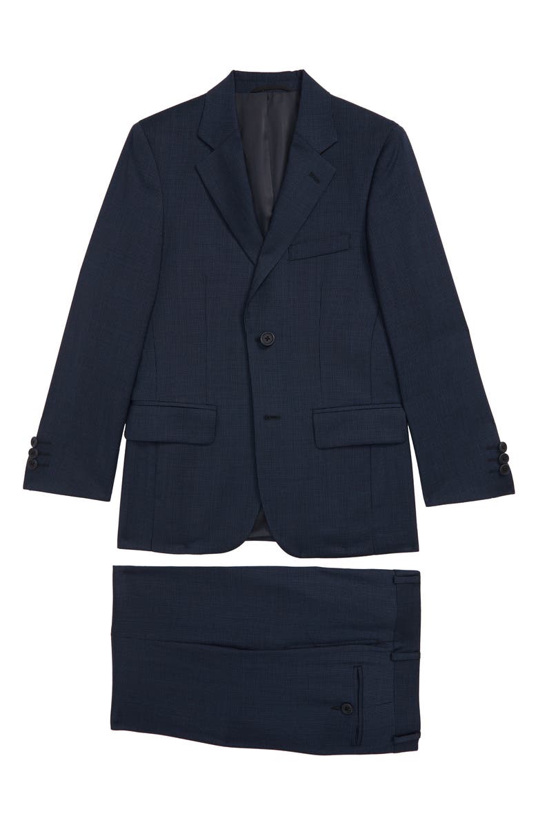 JB Jr. Microcheck Wool Suit, Main, color, 