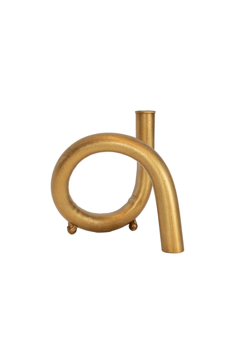 Faye Twisted Small Candle Holder, Main, color, Gold