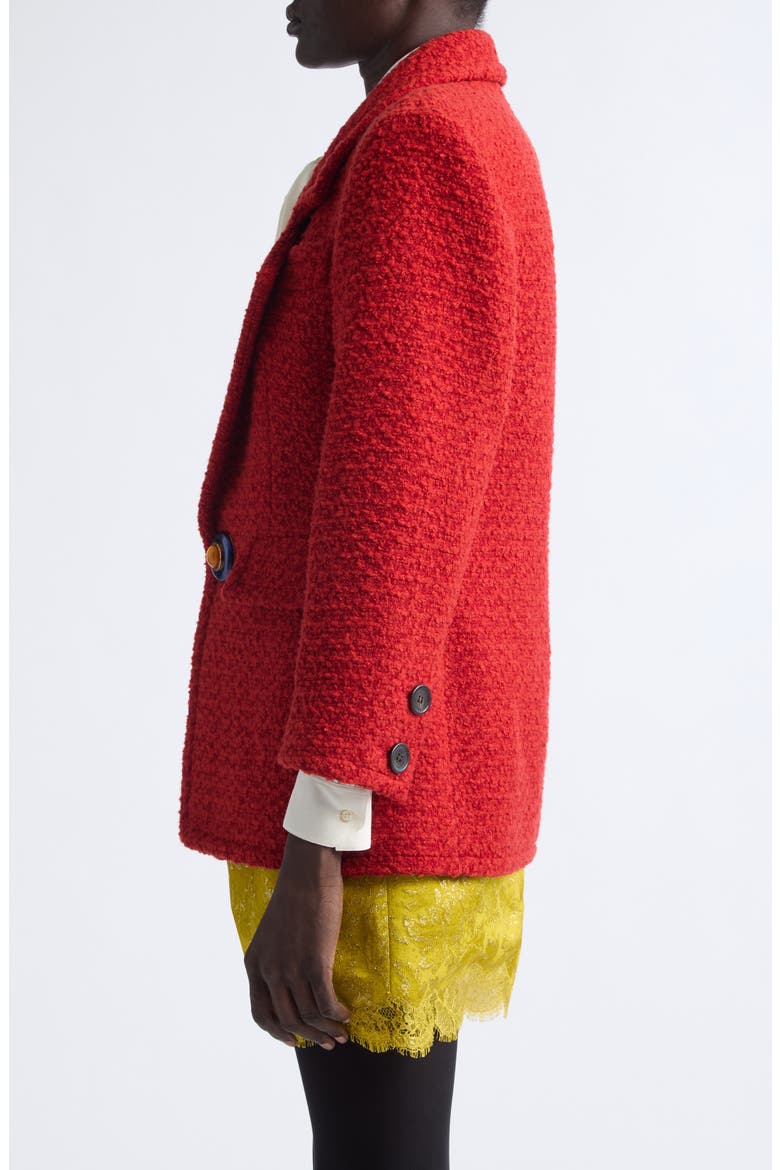 One-Button Wool & Silk Blend Tweed Jacket, Alternate, color, ROUX