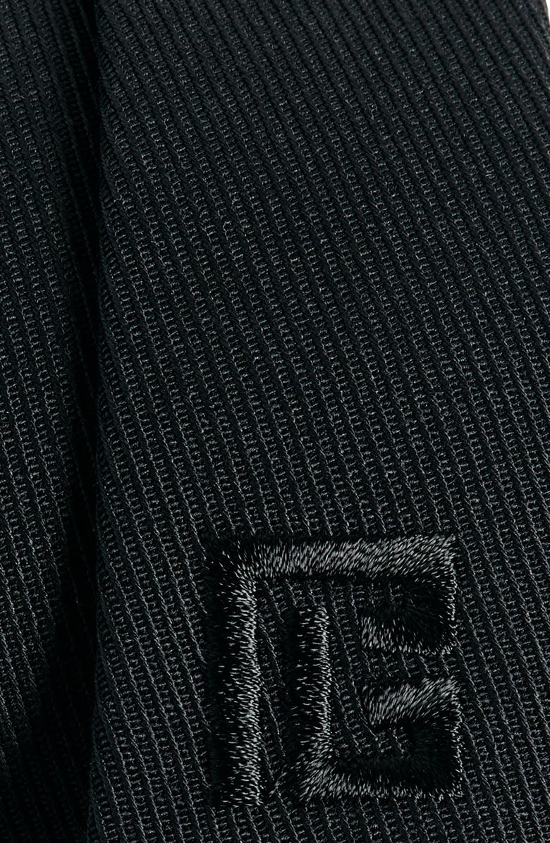 Balmain Logo Embroidered Wool Tie, Alternate, color, Black