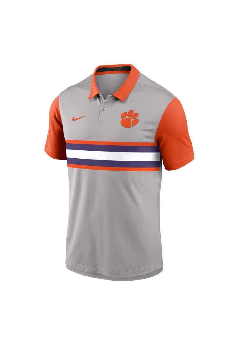Men's Nike Gray/Orange Clemson Tigers Vapor Performance Polo, Alternate, color, Gray