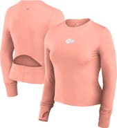 FANATICS Women's Fanatics Coral Kansas City Chiefs Studio Fitted Long Sleeve Gym Top
