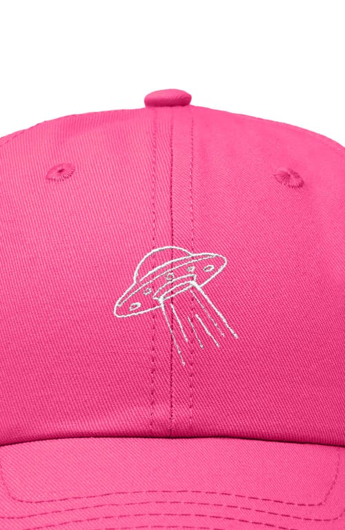 Dalix Ufo Embroidered Adjustable Dad Cap In Hot Pink