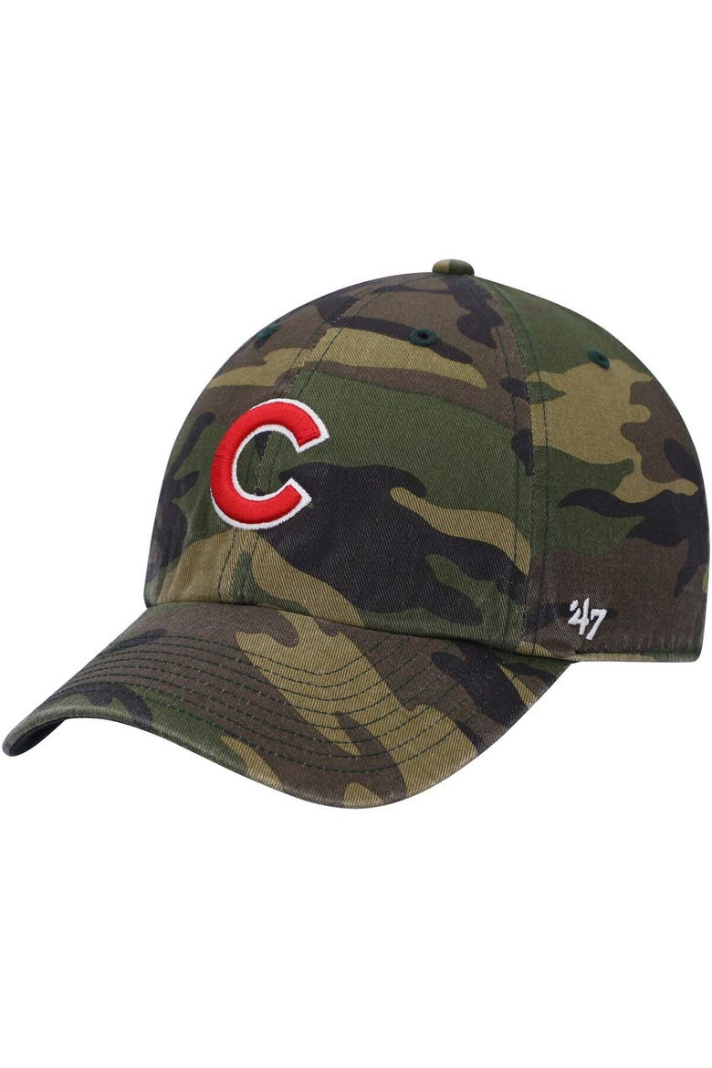 Men's '47 Camo Chicago Cubs Logo Clean Up Adjustable Hat, Main, color, Camo