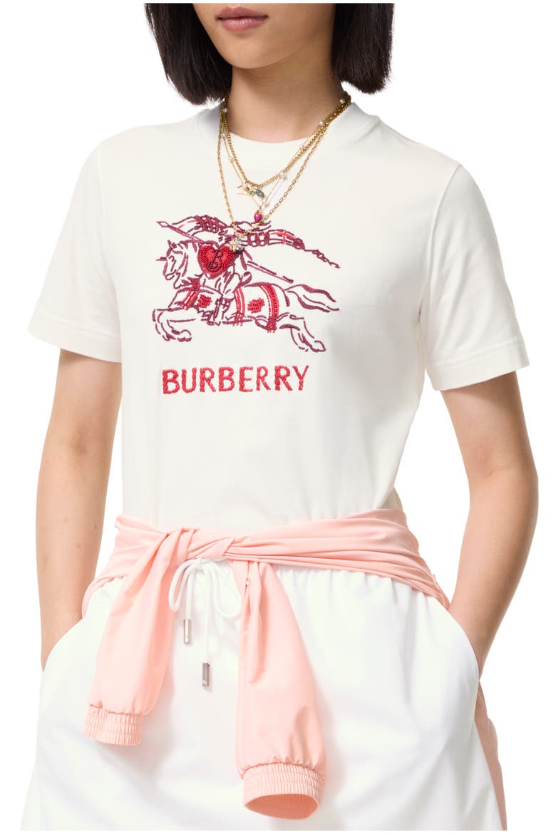 Heart Knight Cotton T-shirt, Main, color, Chalk white